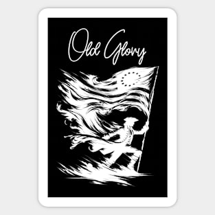 Old Glory - White Sticker